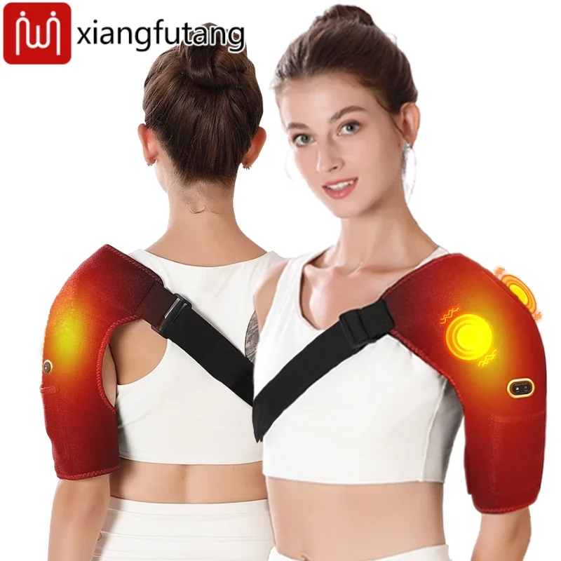 

Electric Heating Shoulder Massager 3 Temperature & Vibration Settings Heated Wrap Shoulder Support Brace for Pain Relief
