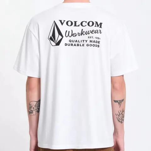 2026 New VOLCOM Family Matching Oversized Unisex Streetwear T Shirt Back Print Vintage Workwear Graphic Short Sleeve Casual Tees