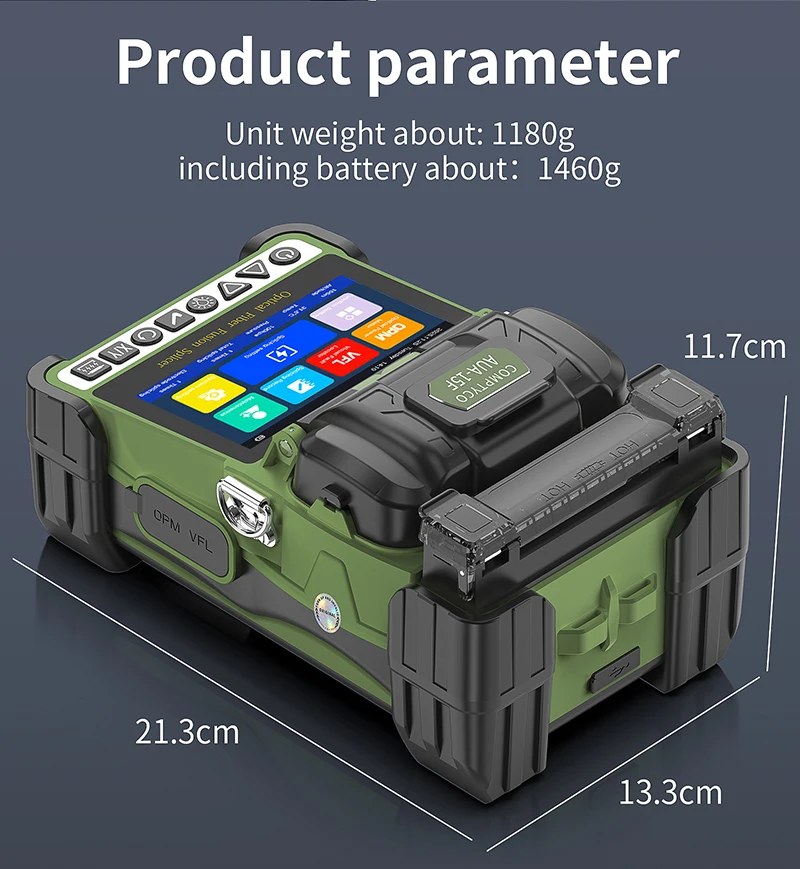 AUA-15F/L-70C Mini Fiber Optic Fusion Splicer Touch Screen 6 Motors SM/MM Optica