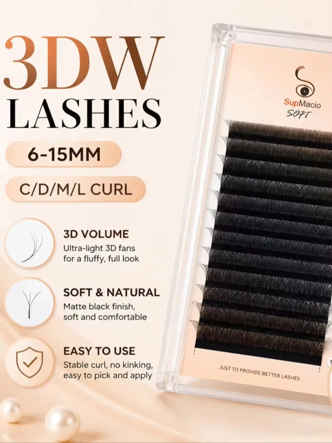3d W Eyelashes Przedłużanie rzęs W Shape 3d Gotowe wiązki rzęs 3d Wires Clover Fast Lashes Fan Cilio 3 D Mix C D Curl y2k — zdjęcie 2