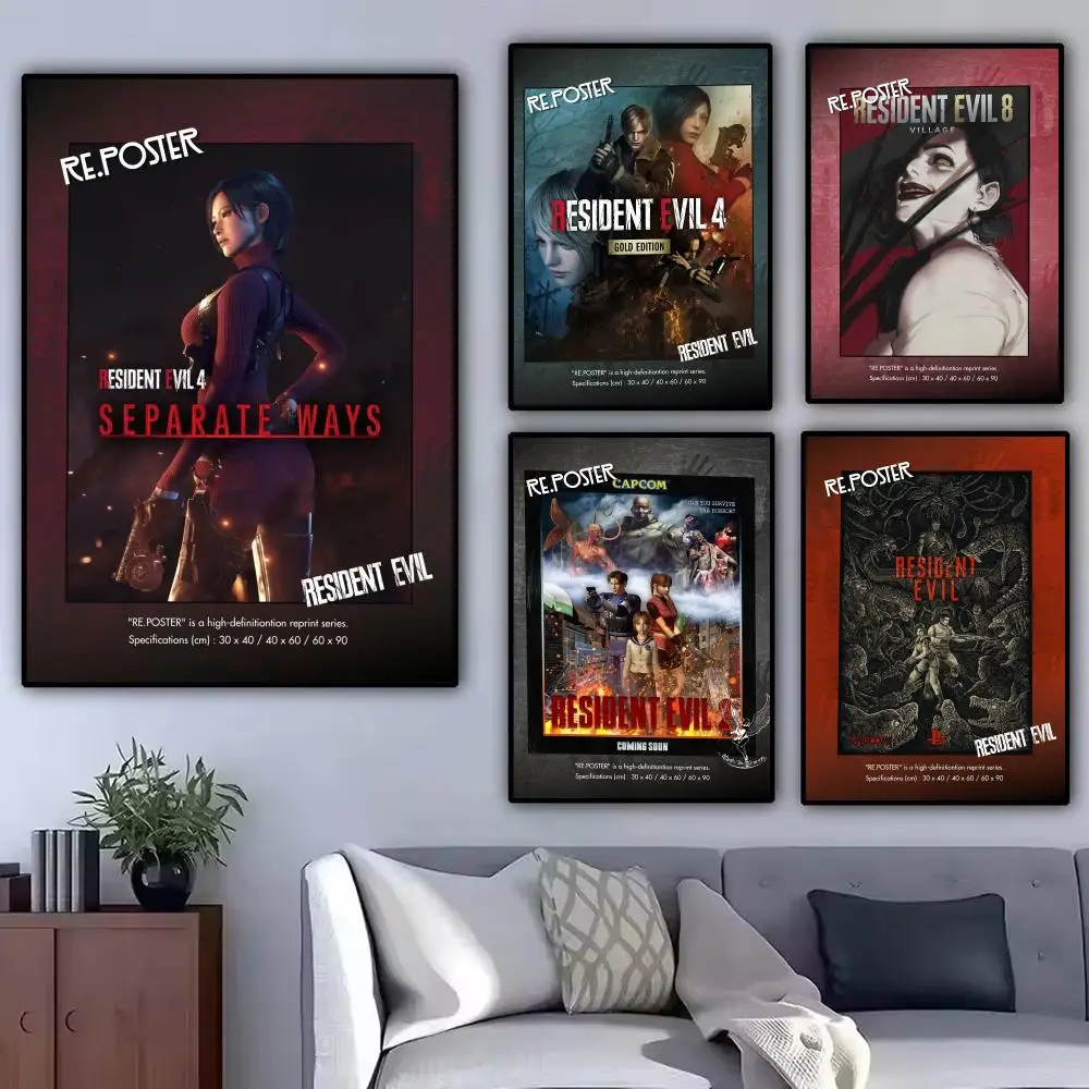 Game R-Resident Evil Poster Modern  Wall Art Aesthetic Minimalist Bedroom Decor Cafe Home Gift