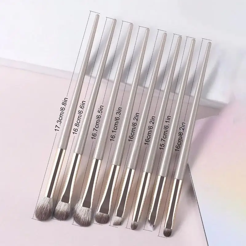 Ensemble de 8 pinceaux de maquillage pour les yeux, pinceau à paupières détaillé, pinceau de maquillage ultra doux, pinceau à paupières, eyeliner, outil de maquillage