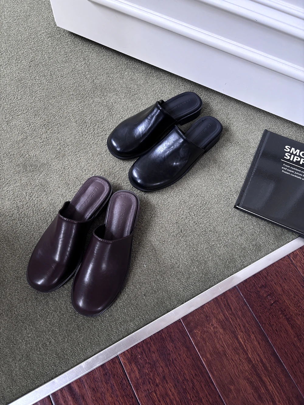Minimalist High-End Feel U2026 Autumn New Head Covered Semi Slippers Women Elegant Korean Style Flat Shoes Loafers Single Shoes