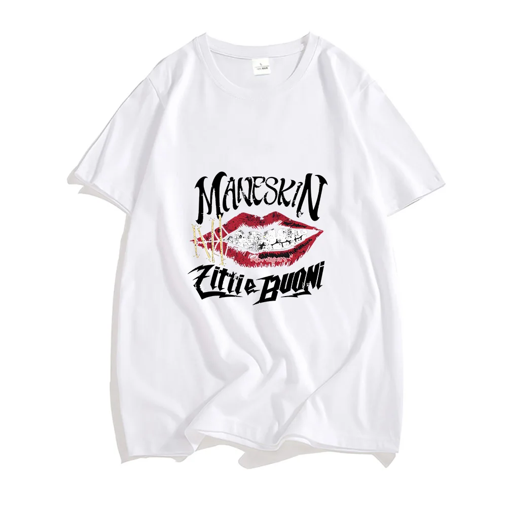 Maneskin Best Rock Am Ring T-shirts Hip Hop Cotton Gothic Tshirt Short Sleeve Fashion O-neck Tee-shirt Ropa Mujer Aesthetic Tees