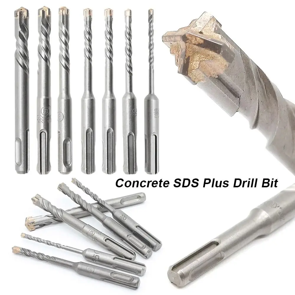 1Pcs Cross Tips Concrete SDS Plus Drill Bit 4 Cutters 4/5/5.5/6/8/10/12mm Impact Drills Round Shank Electric Hammer Drill Bit