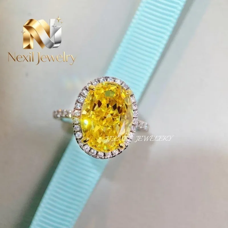 

Nexil Jewelry Luxury Solid Platinum PT950 Women's Raydean Oval Shapes Diamond Pigeon Egg Ring