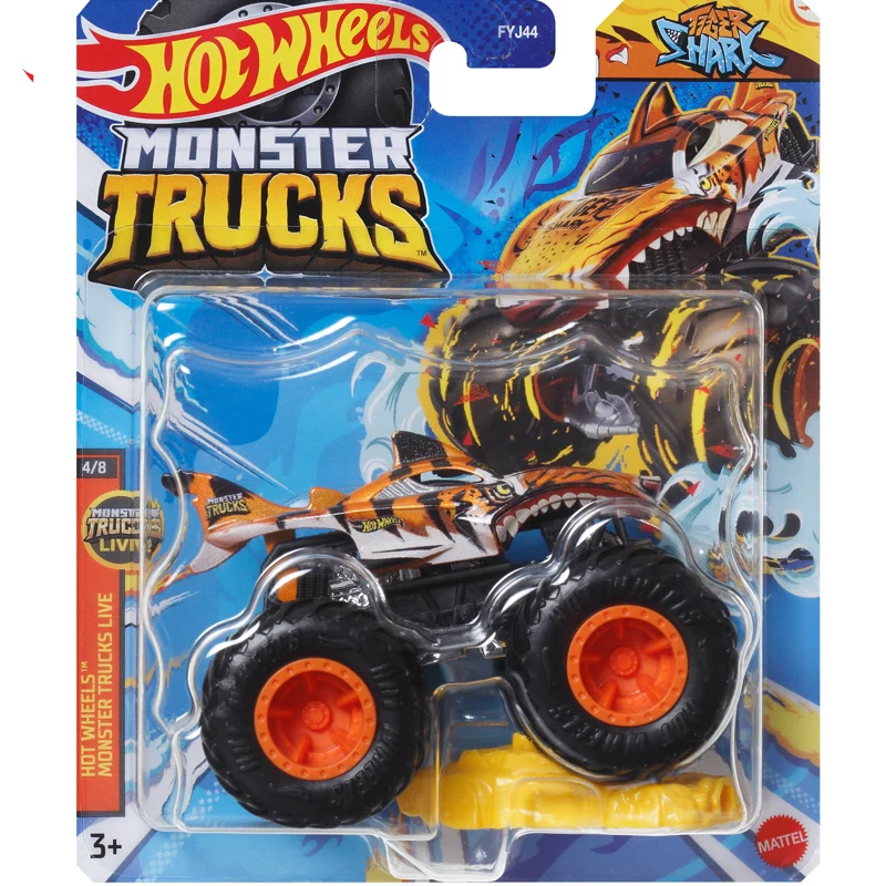 2024 Hot Wheels Cars MONSTER TRUCKS Tiger Shark Dodge Charger Metal Die-cast Model Collection Toy Vehicles