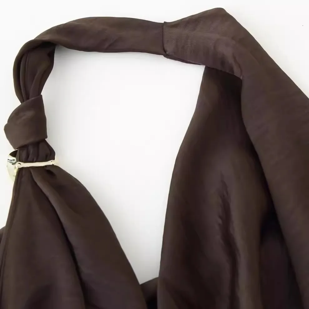 Faion Asymmetric Silk Satin Texture Midi Dr Women's High Waist A-Line Skirt Sle Polyester Fiber No Brand Registered Tr...