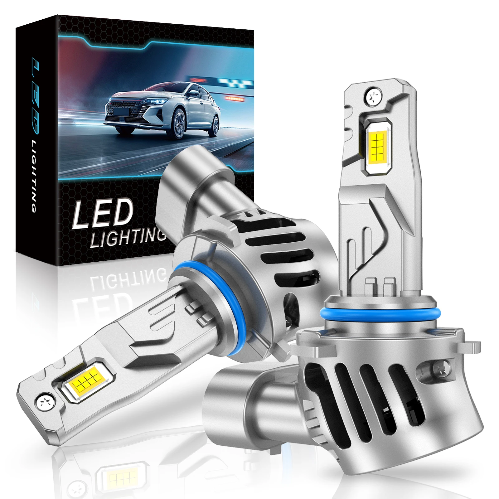 

2PCS 9005 HB3 LED Auto Fog Lamp Headlight High Beam Bulbs Xenon White 70W Kit Plug and Play Canbus