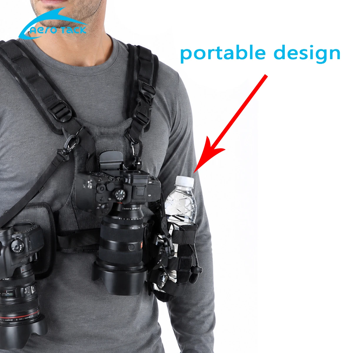 AeroTack Outdoor Water Bottle Bag Pouch Portable Camping Hiking Water Bottle Holder System Kettle Carrier for Backpack Vest Belt