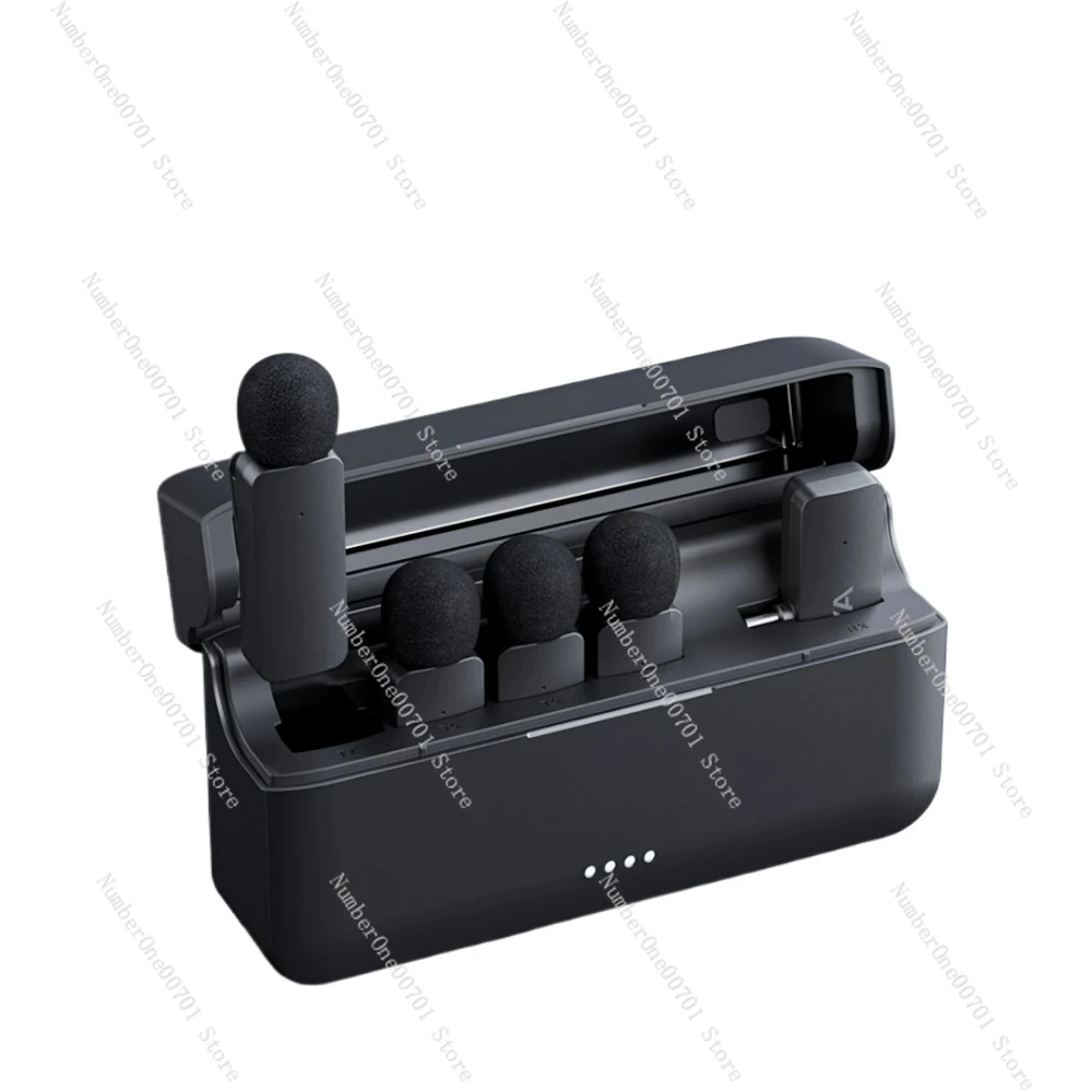 

4-in-1 Wireless Lavalier Mic for Phone/Camera, Noise-Canceling, 3-Person Recording, Ideal for Multi-User Live Streaming