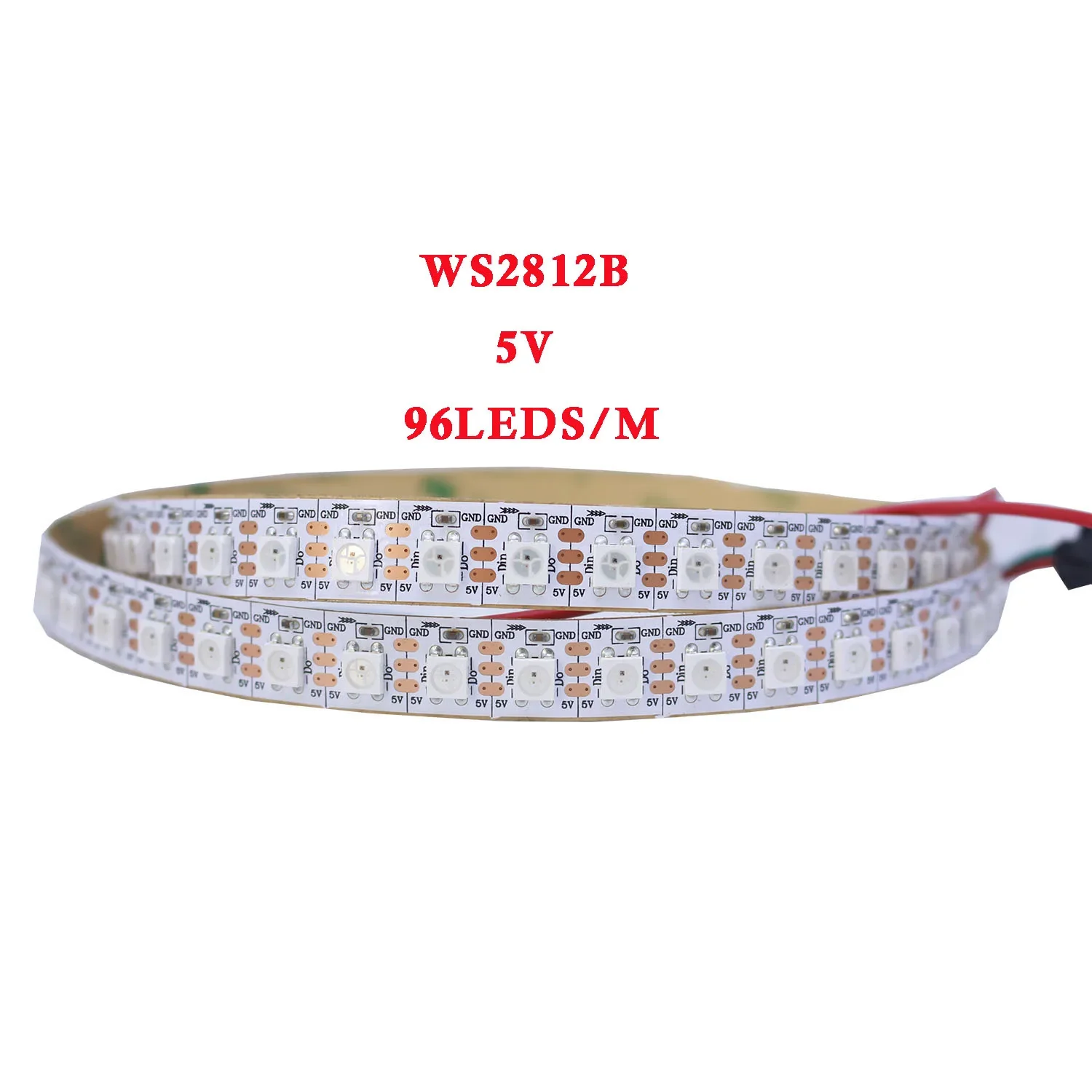 Imagem -02 - Rgb Levou Tira de Luz 1m 2m 5m 12v Ws2812b Ws2812 Ws2815 Pixel Endereçável ic 5050 Rgb 96 ou 144 Leds m Barra Mágica Lâmpada Ip30