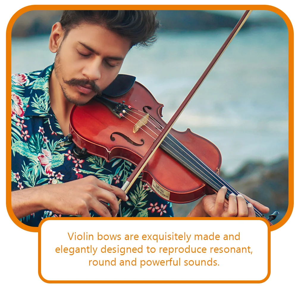 

2pcs Violin Bow Replacement Wood Horse Hair Well Balanced Musical Instrument Accessory For Students Practice Professional Use
