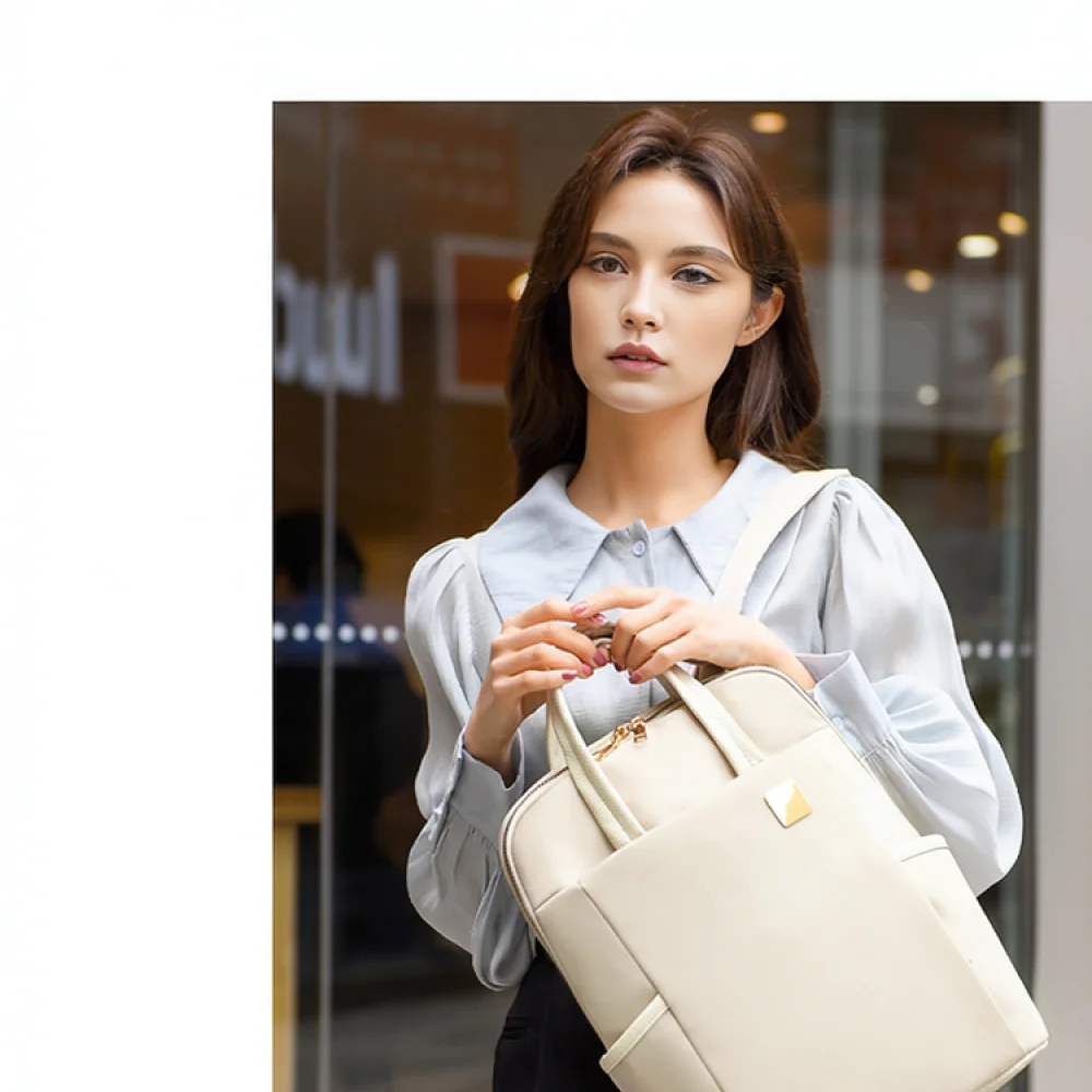 Elegant Women Backpack Diamond Pattern Travel Rucksack Casual School Bag Waterproof Laptop Daypack Office Bag