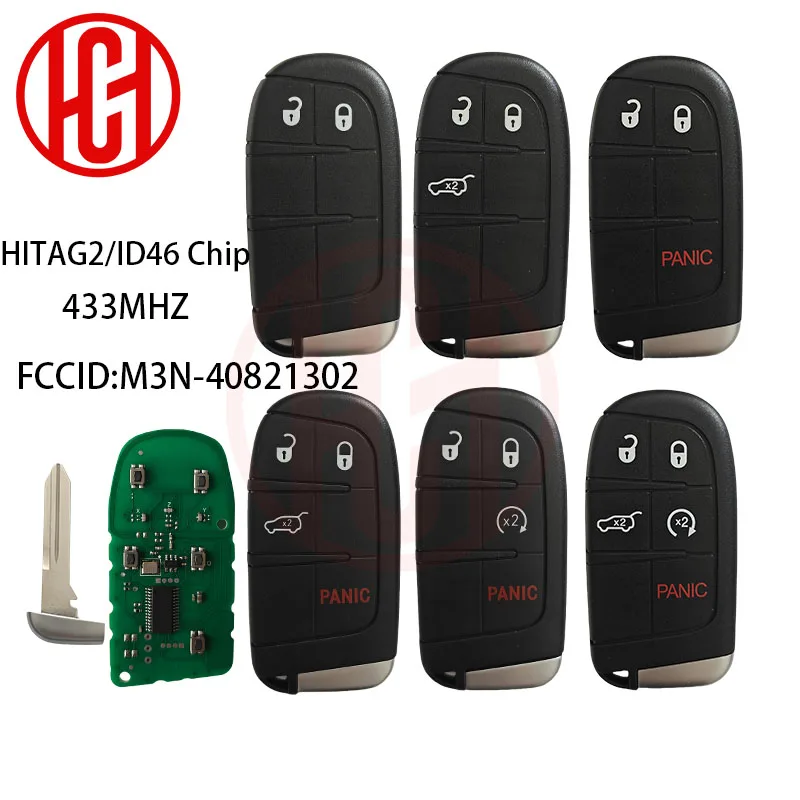 Replacement 5 Buttons Smart Remote Car Key M3N40821302 Fob 433MHz2/3/4/5Buttons For Jeep Grand Cherokee 2013-2018 Remote Car Key