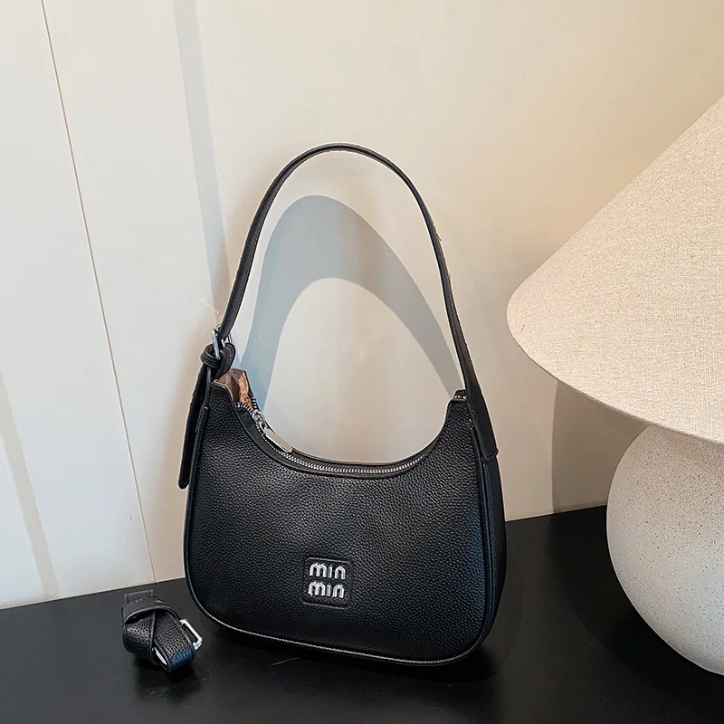 حقيبة كتف نسائية تحت الإبط 2025 A/W، محفظة كروس متعددة الاتجاهات من الجلد الطبيعي، حقيبة ذات سعة كبيرة للتنقل والتعارف في العمل #1