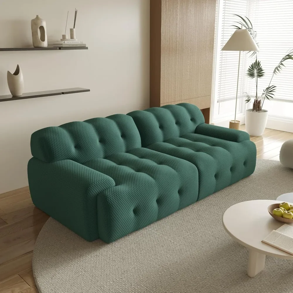 86.6-inch Modular Combination Sofa, Oversized Curved Double Sofa, 3D Mesh Comfortable Cloud Sofa