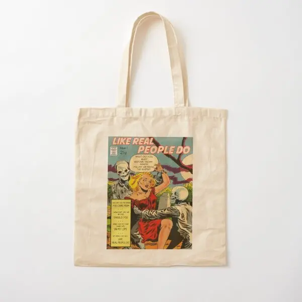 Like Real People Do Hozier Retro Comic  Canvas Bag Women Fabric Travel Foldable Reusable Tote Handbag Designer Shopper Fashion