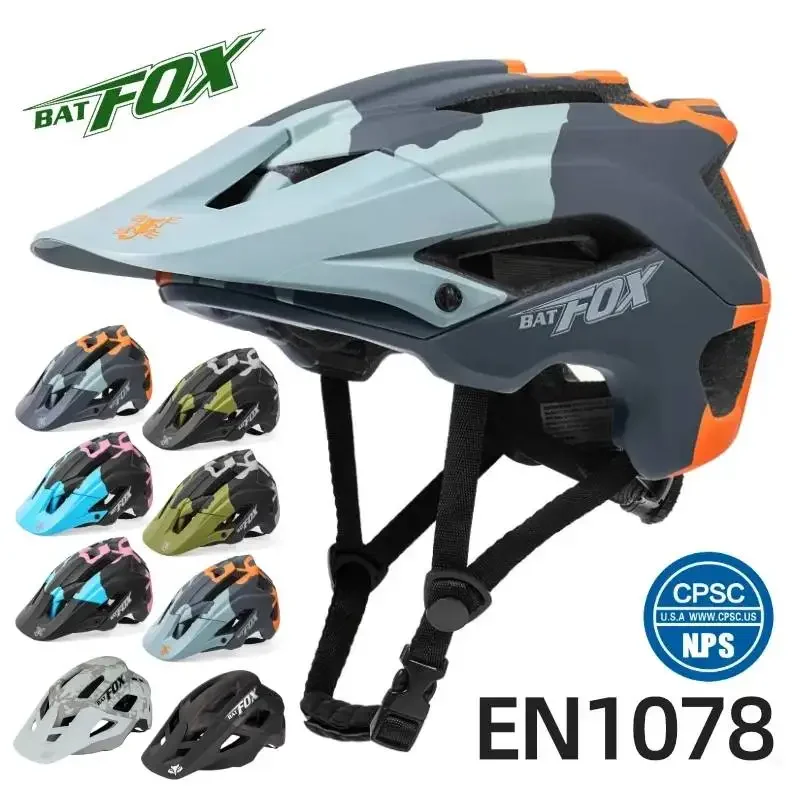 BATFOX-Capacete De Mountain Bike Para Homens, Capacete De Segurança Leve, Cross Country, MTB, Leve