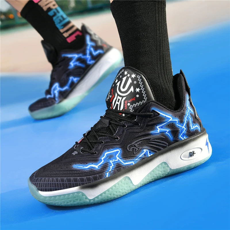 

Новые практичные дышащие студенческие баскетбольные кроссовки для женщин, прочная молодежная тренировочная спортивная обувь на шнуровке для мужчин