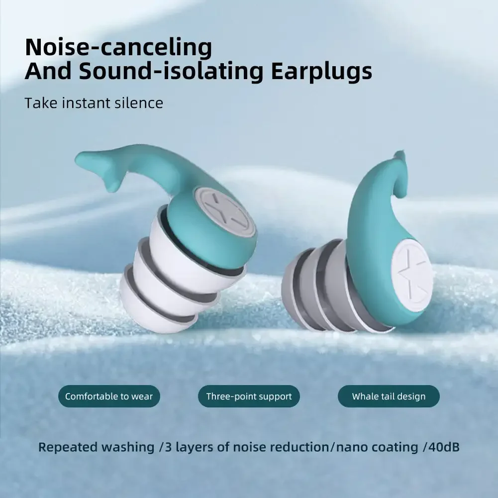 Soft Silicone Earplugs Noise-canceling Earplugs Reusable Silicone Ear Plugs for Noise Reduction Hearing Protection for Work