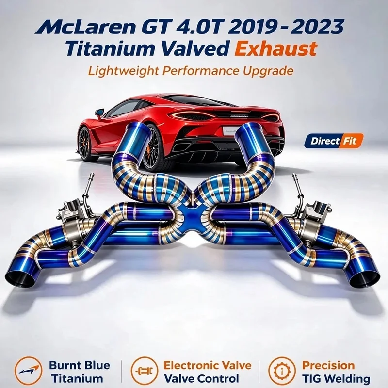Lightweight Titanium Alloy Valvetronic Catback Exhaust System for McLaren GT 4.0T 2019-2023 Factory Control Exhaust Pipe