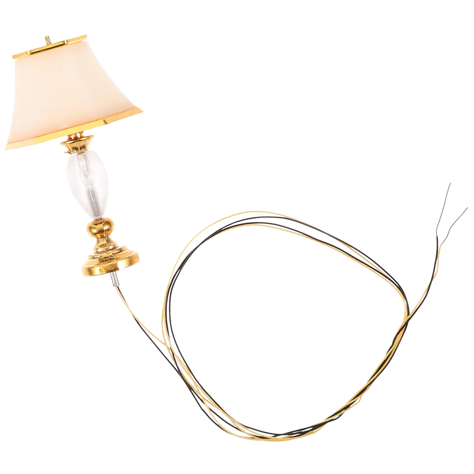 Stehlampe Puppenhaus Tisch Nachttischlampe Miniatur Ornament Zart für LED Goldene dekorative Möbel