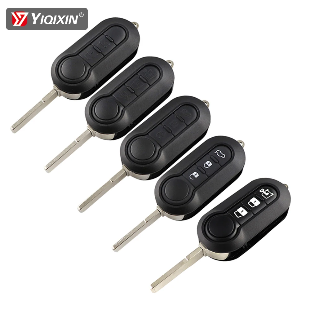 

Remote Car key Shell Fob For Fiat 500 Panda Punto Bravo Ducato Peugeot Boxer Citroen Jumper 2/3 Button Folding Uncut Blade Cover