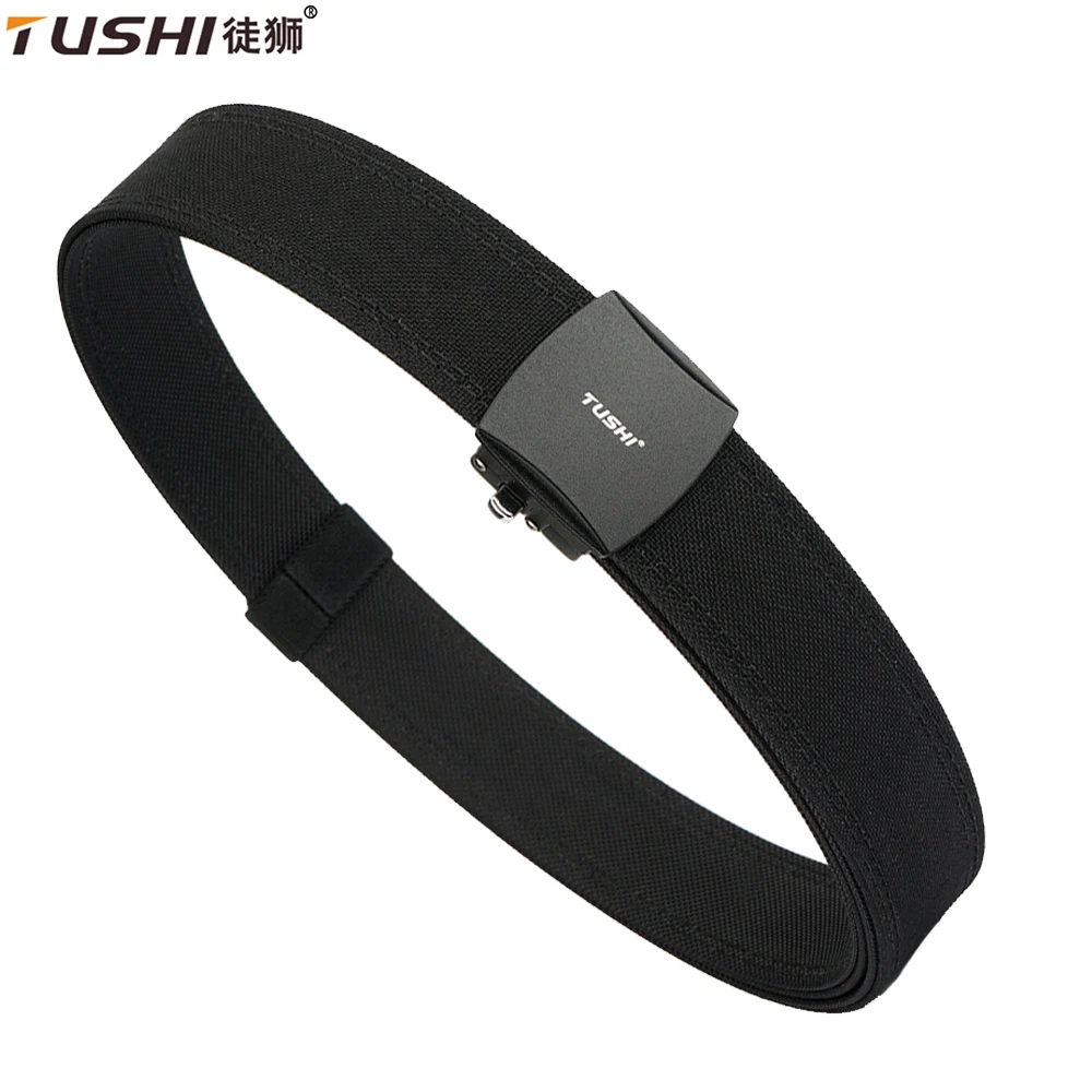 

TUSHI Metal Automatic Buckle Hard Tactical Belt Double Layer Thickened Hanging Gun Belts For Men Outdoor 3.8cm Training Strap