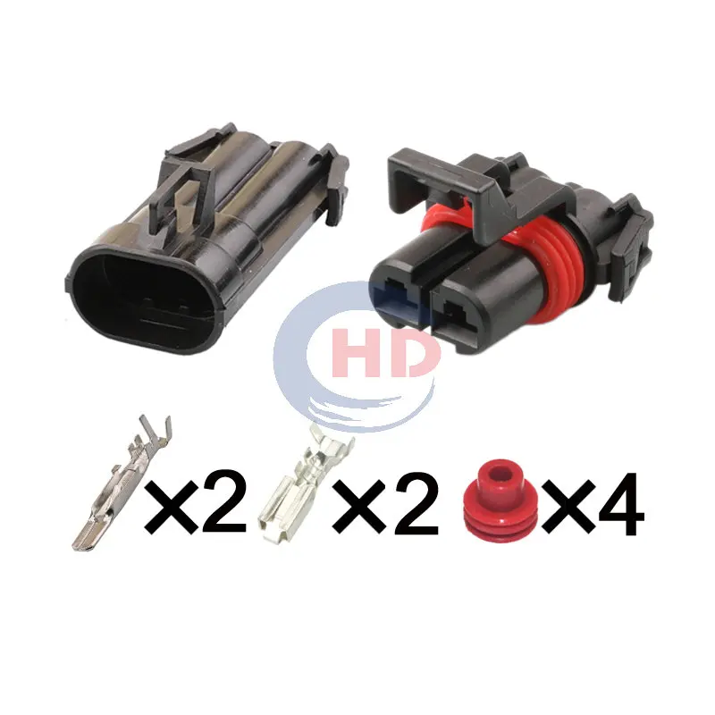 

1-20 sets 2pin Metri-Pack 480 High Current Wiring Harness Connector Plug 12065863 12052613