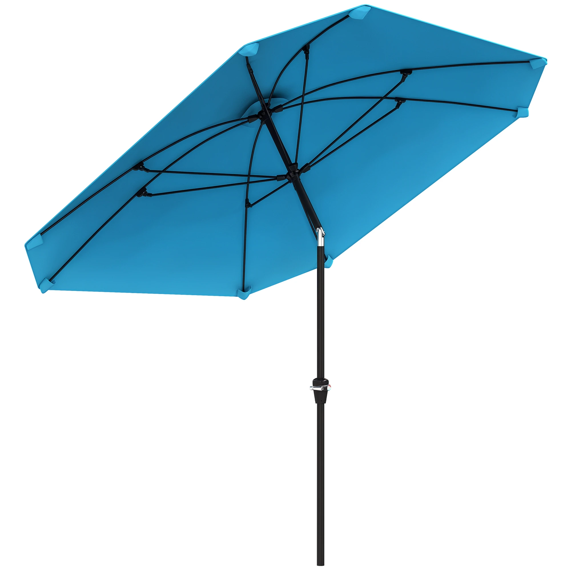 Outsunny Sombrilla de Terraza Exterior 233x233 cm con Ángulo Ajustable