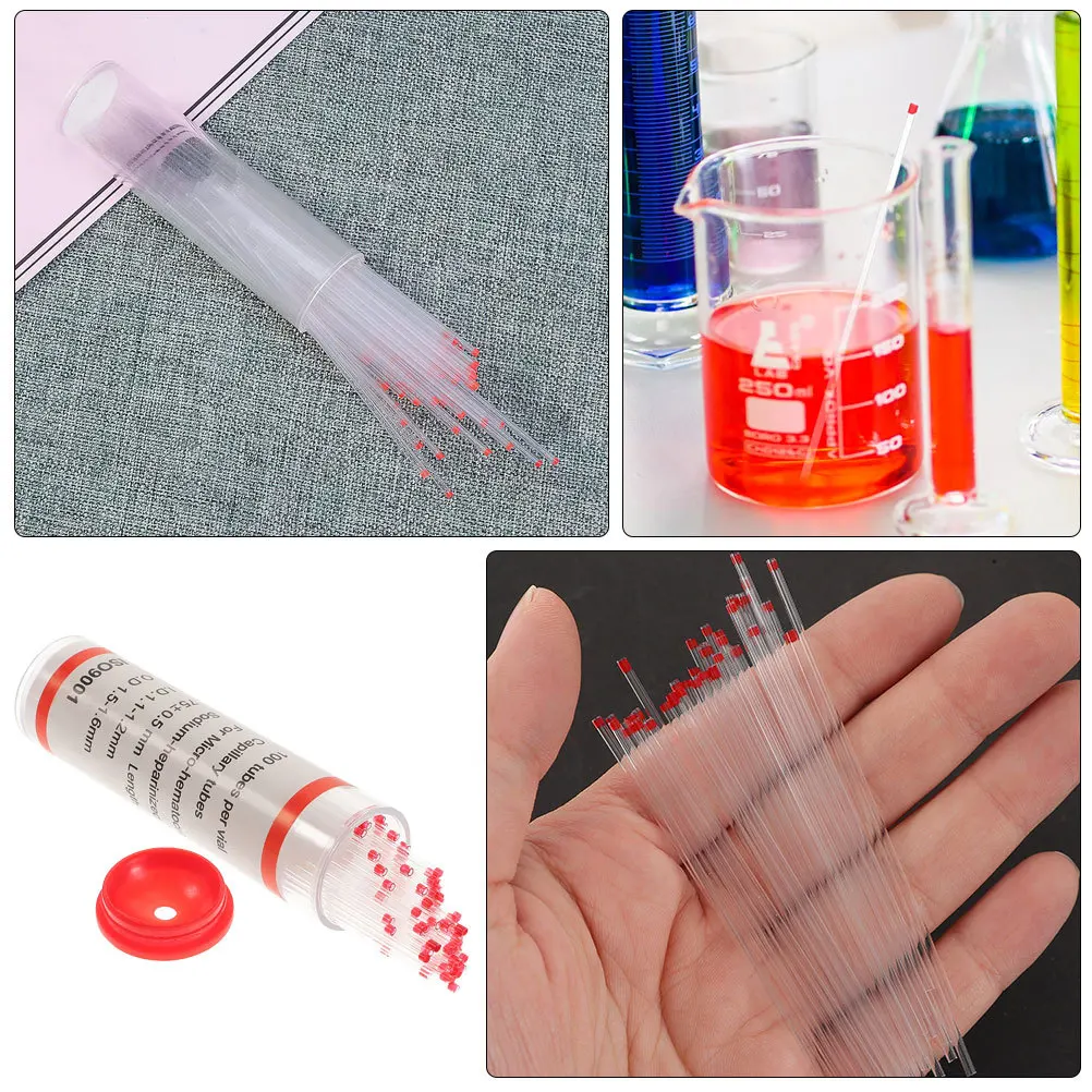 300Pcs Glass Capillary Tubes Micro Hematocrit Capillary Melting Glass Tube Multipurpose Micro Pipette