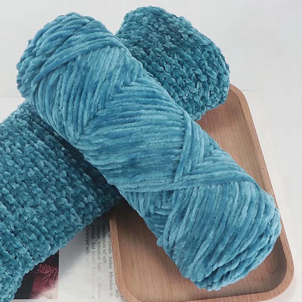 95g Chenille zacht fluwelen garen gemengd breiwol gehaakte handgemaakte sjaal jas babydeken en muts