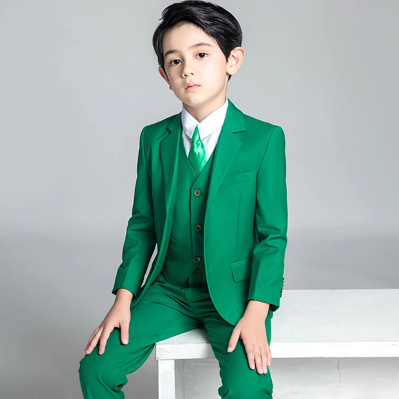 

Flower Boys Formal Wedding Suit Set Children Party Host Costume Little Kids Blazer Pants Clothing Sets School uniform 5Pieces