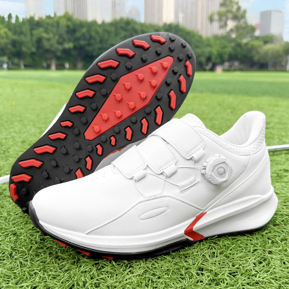 2026 Hot Sale Professional Golf Shoes Men Outdoor Anti-Skid Quick Lacing Golf Spikes Sneakers Breathable Waterproof Luxury Shoes