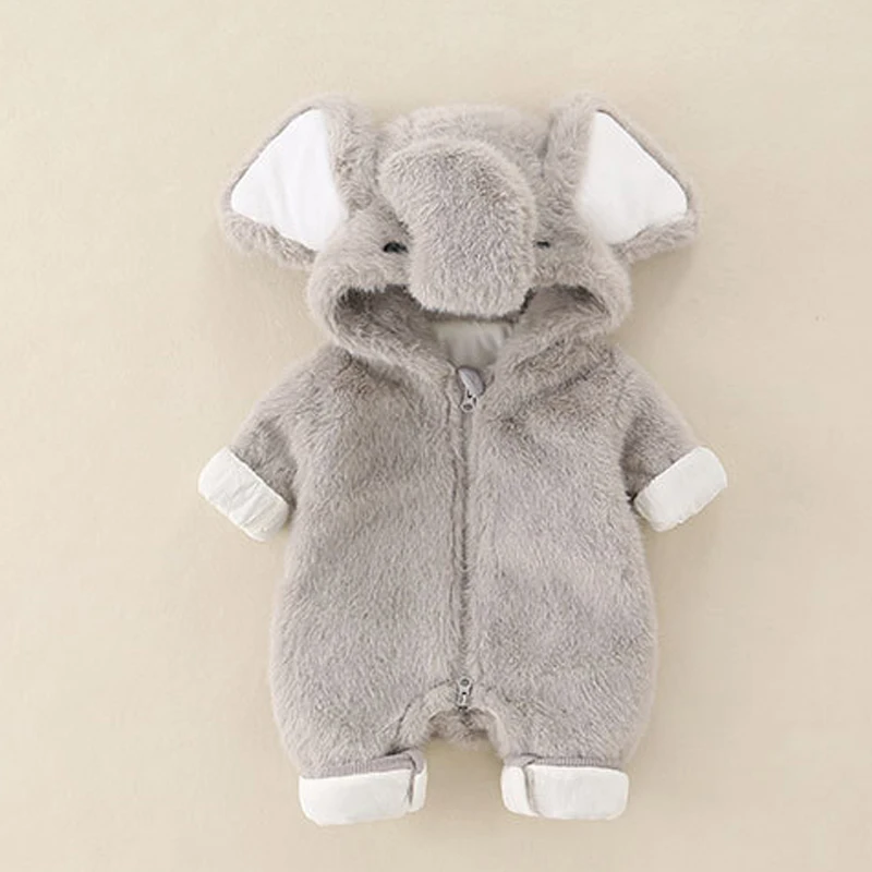 IYEAL Baby Autumn Winter Thick Fleece Warm Jumpsuit Baby Autumn And Winter Cotton Padded Romper Baby Super Cute Outdoor Clothes