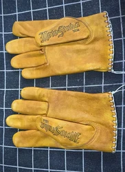 Retro Cowhide Genuine Real Leather Motorcycle Gloves Full Finger Race Riding Motocross Men Motorcycle Accessories