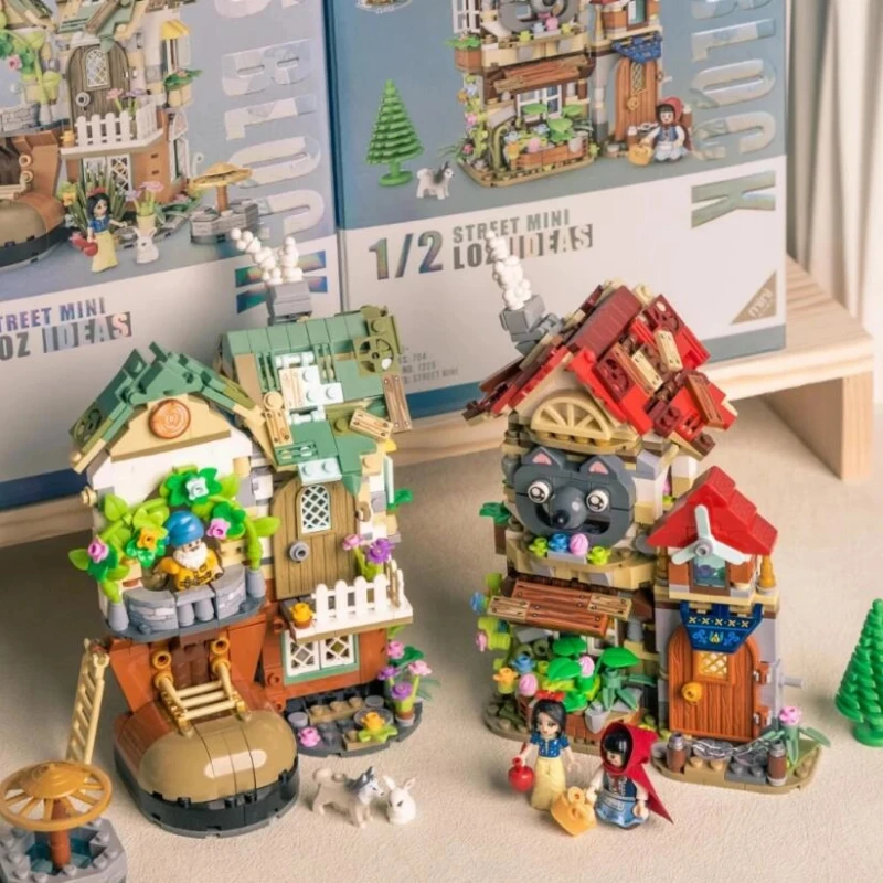 Genuine Loz Blocks Diy Building Toy Christmas Goods Moc Painting Cabin Food Shop Juguetes Candy House Girl Present Surprise Gift