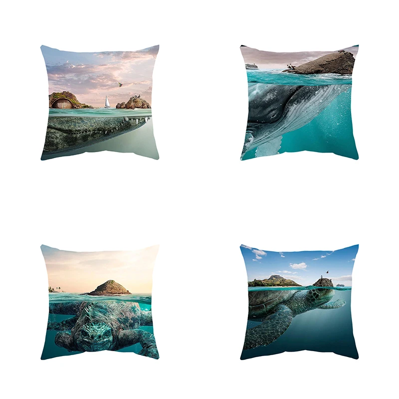 

Creative Design Sea Turtle Crocodile Whale Pillow Cover Sofa Office Seat Cushion Ornament Home Decoration Wholesale