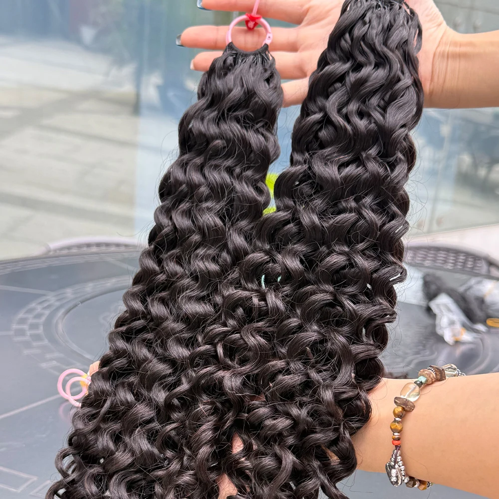 Water Wave Feather Crochet Human Hair Braiding Human Hair 100g/Pack Feather Knotless Crochet Human Hair Extension