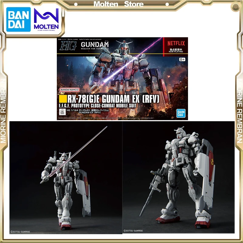 BANDAI HG 1/144 RX-78[G]E GUNDAM EX [RFV] & MS-06F ZAKU Ⅱ F TYPE SOLARI [REV] Ver. Anime Action Figures Assembly Model Toy