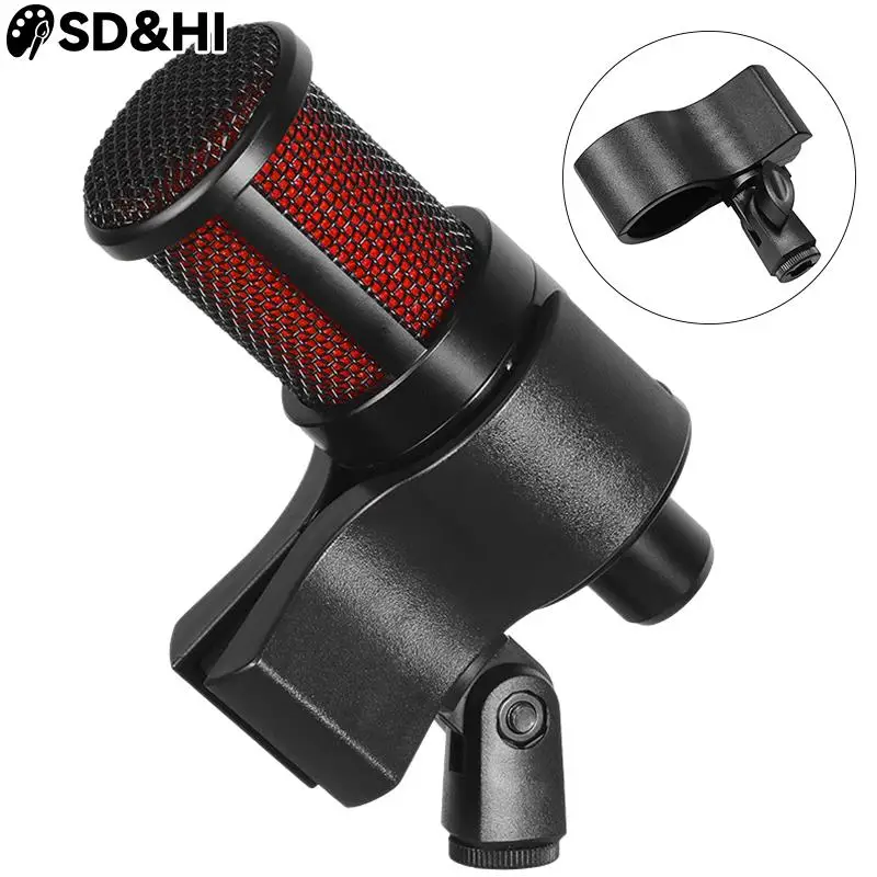 1pc Universal Large Microphone Clip Clamp Holder With 3/8 Adapter For 3-6CM Mic Microphone Mic Clamp Stand Holder