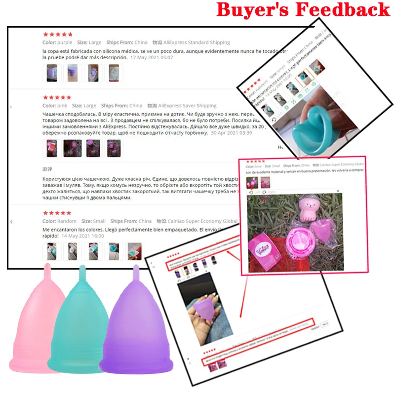 100pcs Wholesale Female Menstrual Cup Medical Grade Silicone Menstrual Bowl Reusable Menstrual Collector Factory Direct Sales