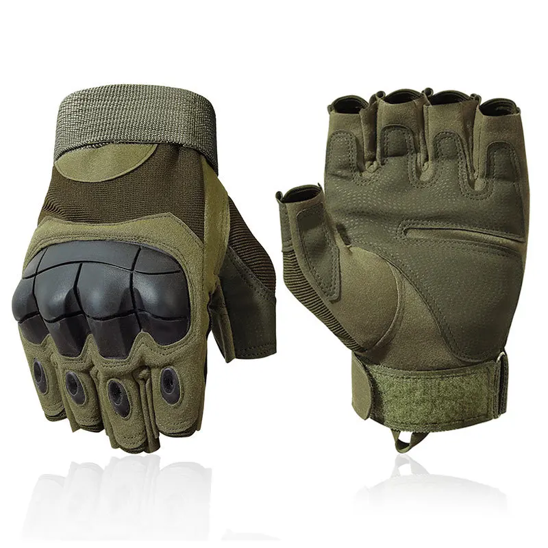 Outdoor Fingerless Gloves Hard Knuckle Paintball Riding Hiking Cycling Half Finger Gloves