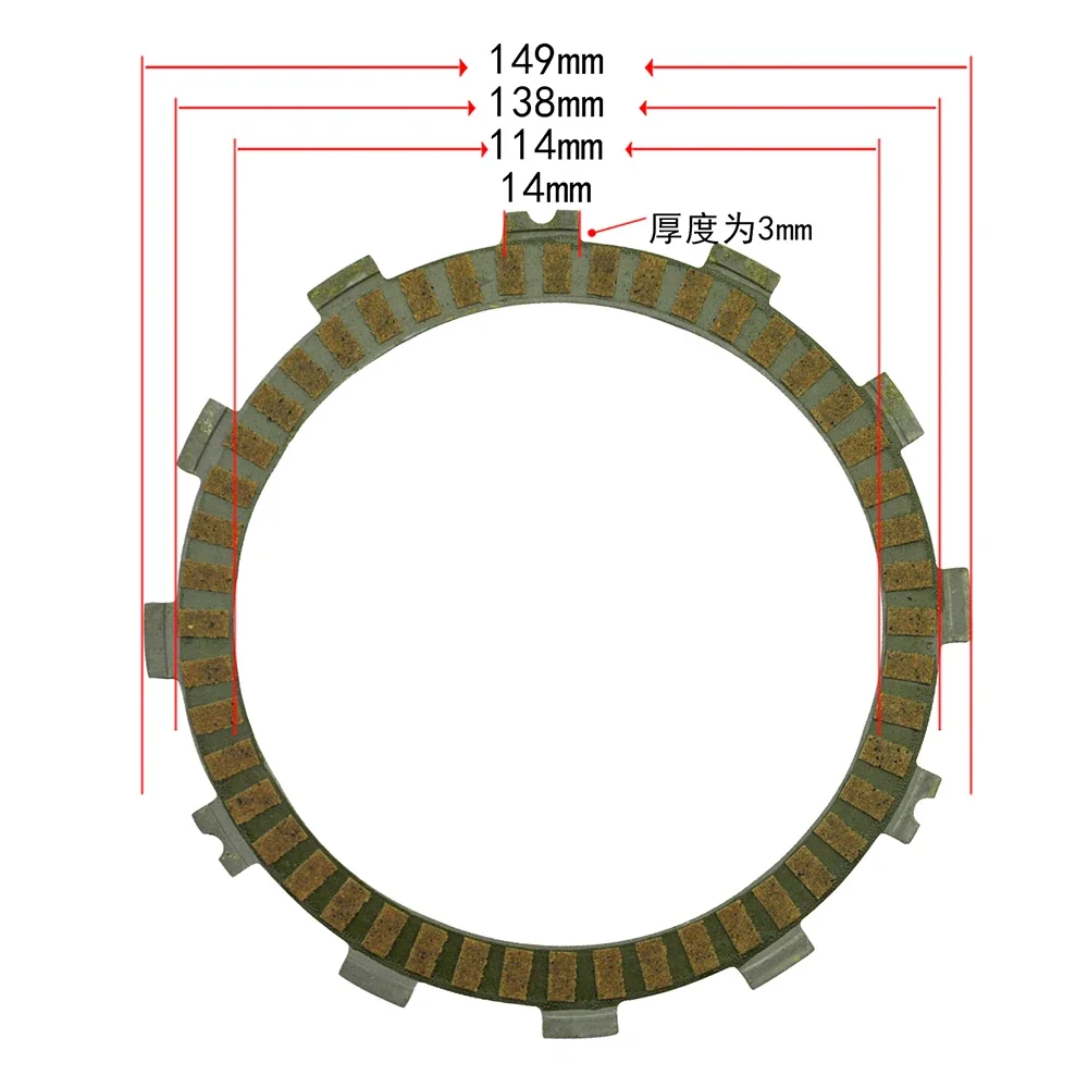 8Pc KMotorcycle KX450F Friction Clutch Disc Plates For Honda CR250R CRF450R CRF450X CR500R CR CRF 250 450 500 KLX450R KLX KX 450