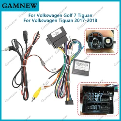 Car 16pin Wiring Harness Adapter Canbus Box Decoder Android Radio Power Cable For Volkswagen Golf 7 Tiguan