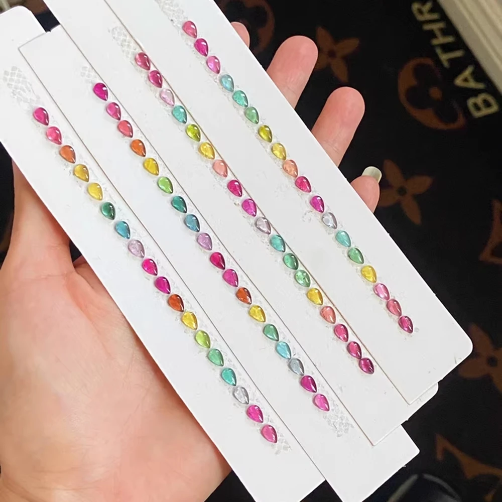 

Модный новый стиль, натуральный турмалин грушевидной огранки, 4X6 мм, радужный браслет, драгоценный камень