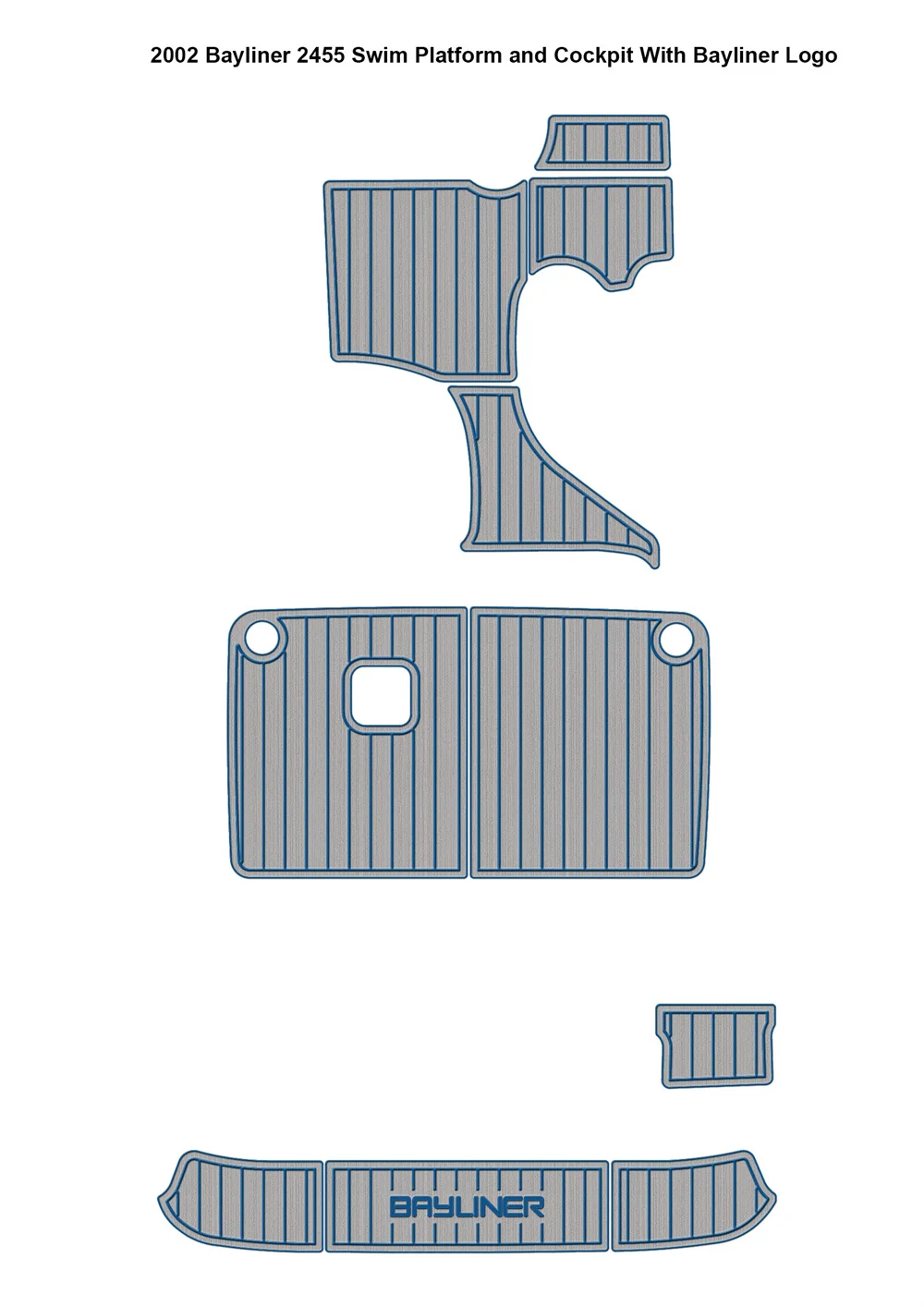 

2002 Bayliner 2455 Swim Platform Cockpit Boat EVA Foam Teak Deck Floor Pad Mat SeaDek MarineMat Gatorstep Style Self Adhesive