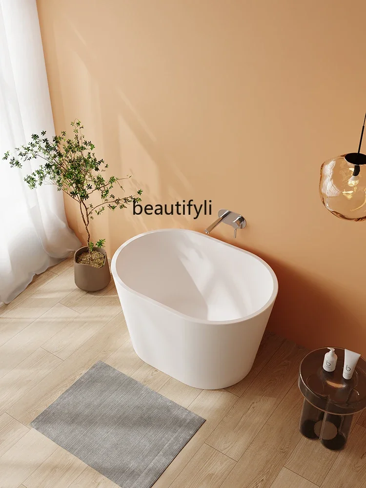 Bathroom Acrylic Independent Bathtub Adult Home Use Small Apartment Hotel Homestay Oval Mini Bathtub