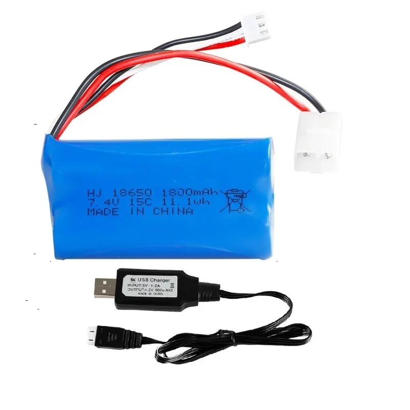 2S 7.4V 1800mAh 18650 Li-ion Battery/USB charger for HJ806 HJ810 R/C boat parts Henglong 3818 3819 3838 3839 3889 R/C tank parts